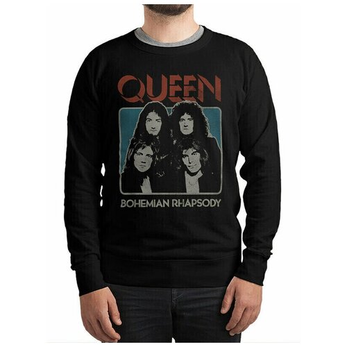 Свитшот DreamShirts с принтом Винтаж Queen Мужской Черный 56