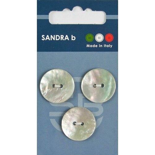 Пуговицы Sandra b, круглые, пластиковые, перламутровые, 3 шт, 1 упаковка