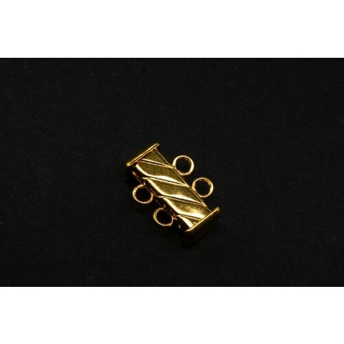 Замок-слайдер на 2 нити 17х12мм, отверстие 2мм, цвет золото, сплав металлов, 08-045, 1шт