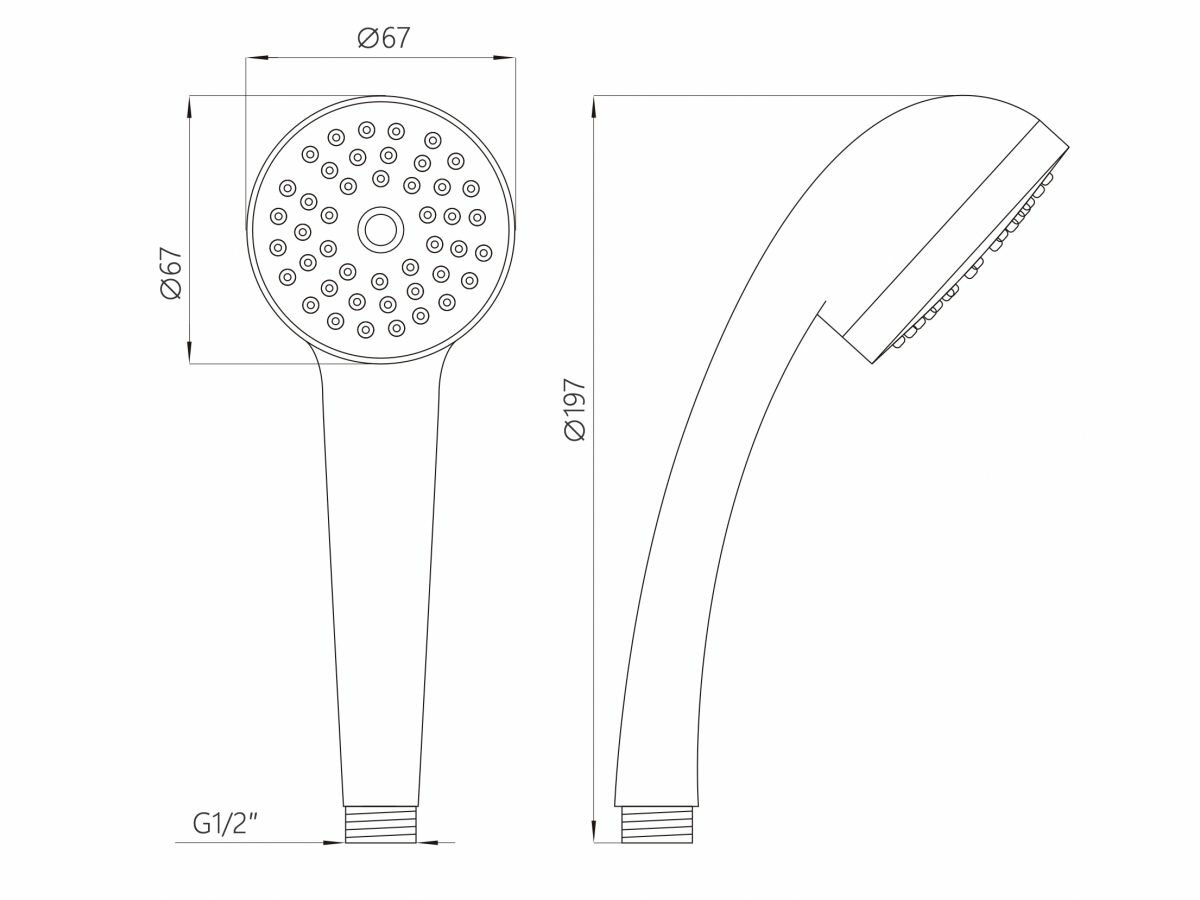 Душевая лейка с 1 режимом AV Engineering AVSSS-019 серебристый, полипропилен, антиизвестковое покрытие — фото 1