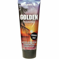 Мерцающий ускоритель загара SuperTan Golden Paradise для загара в солярии и на солнце, 200 ml.