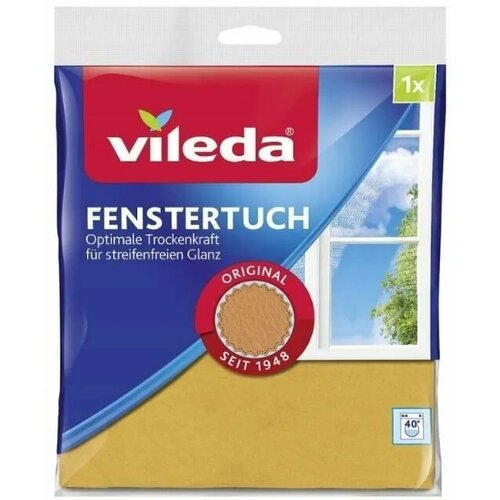 Vileda Салфетка Fenstertuch для мытья стекол и зеркал 40*36 см, 1 шт.