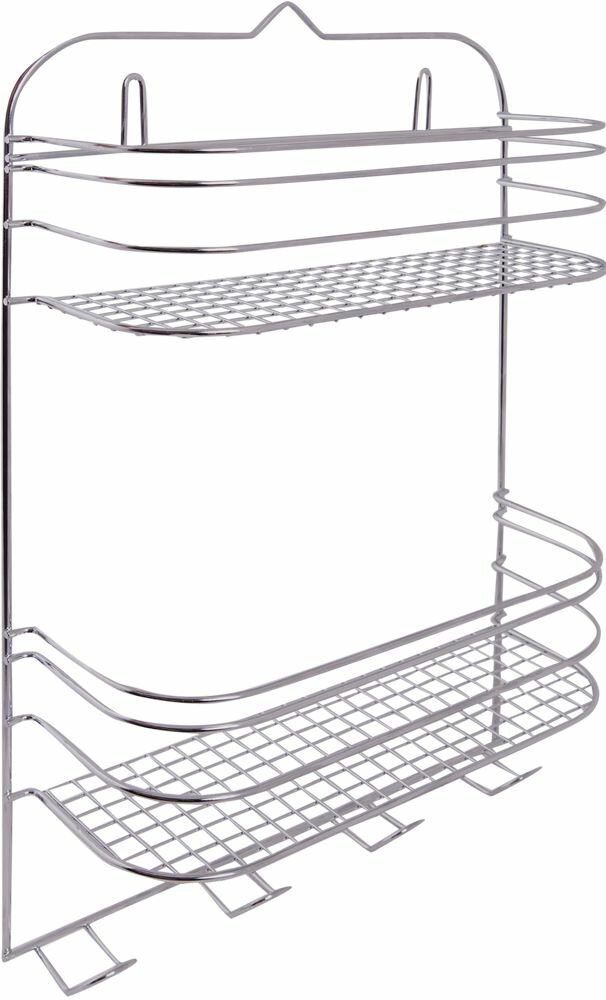 Полка для ванной ЧМЗ 501-002-03 прямая двухъярусная 29.5x46x11.6 см цвет хром