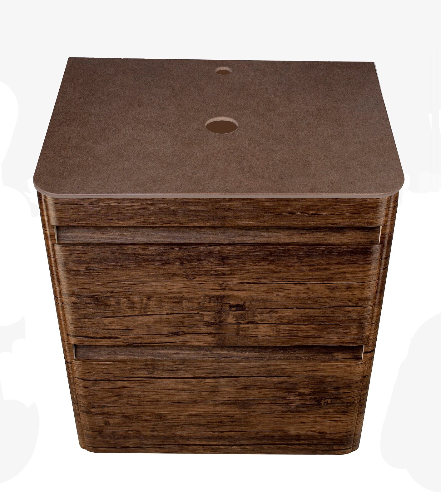 фото Style Line Тумба со столешницей Атлантика 60 Люкс подвесная, старое дерево Style Line