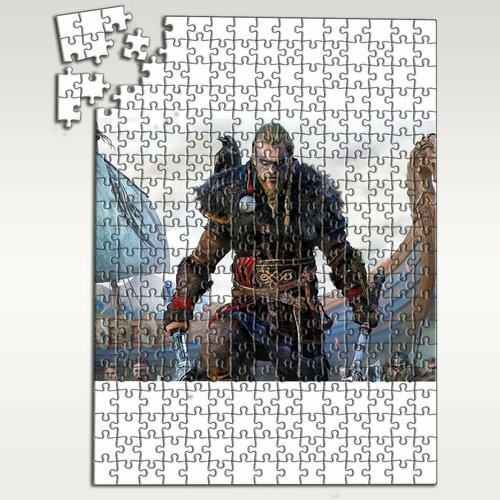 Пазл картонный 39,5х28 см, размер А3, 300 деталей, модель Assassins Creed Valhalla - 2 П