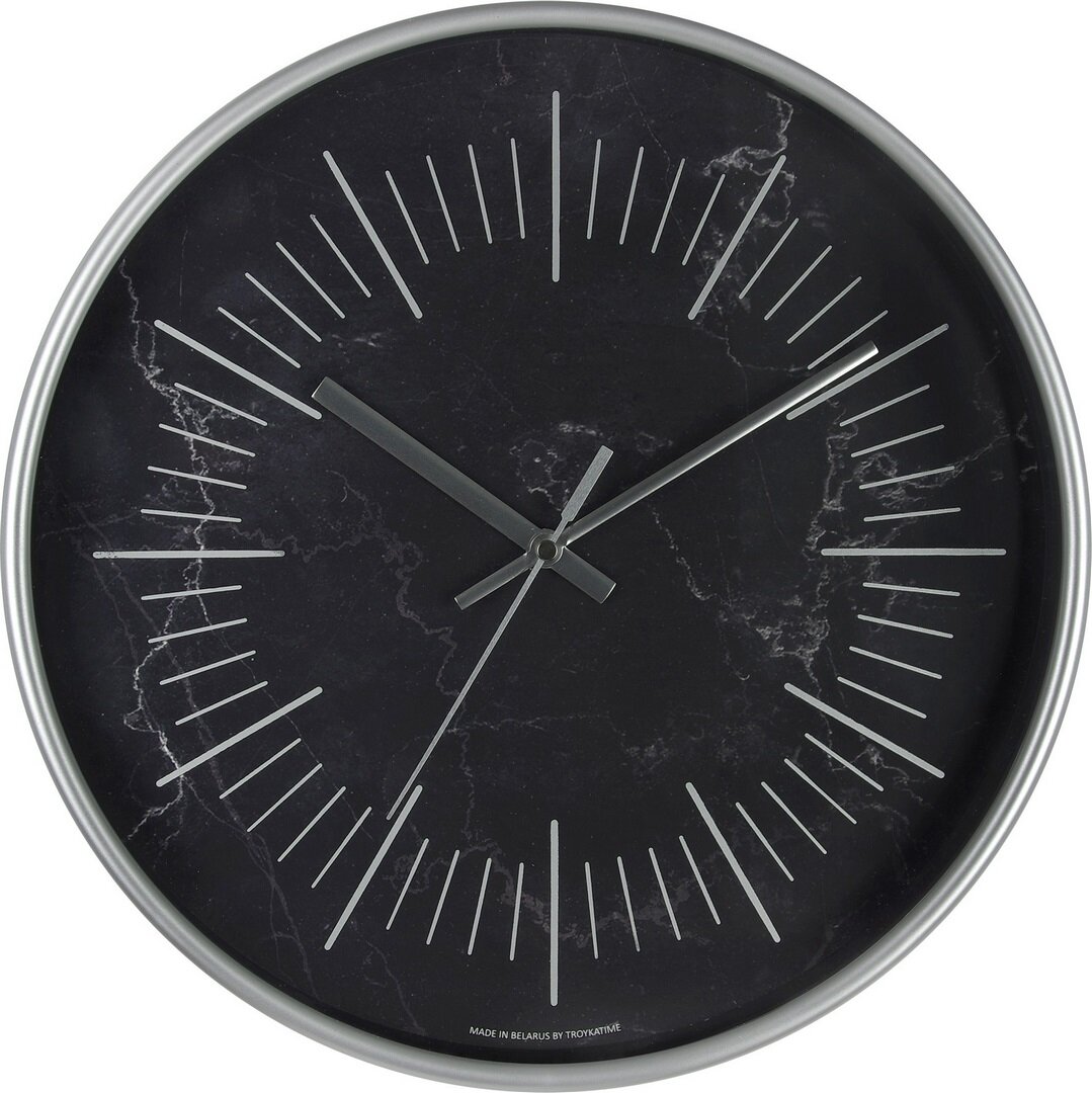 Часы настенные Troykatime круглые пластик цвет черный бесшумные ø30 см