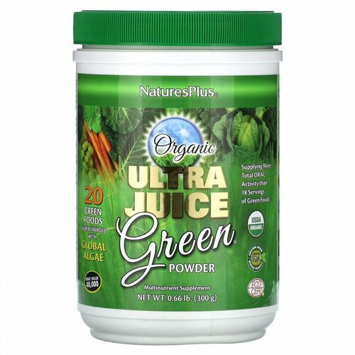 NaturesPlus, Organic Ultra Juice Green Powder, 0.66 lb (300 g)