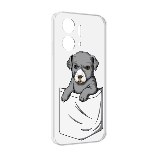 Чехол MyPads собачка в кармане для Honor X7a задняя-панель-накладка-бампер