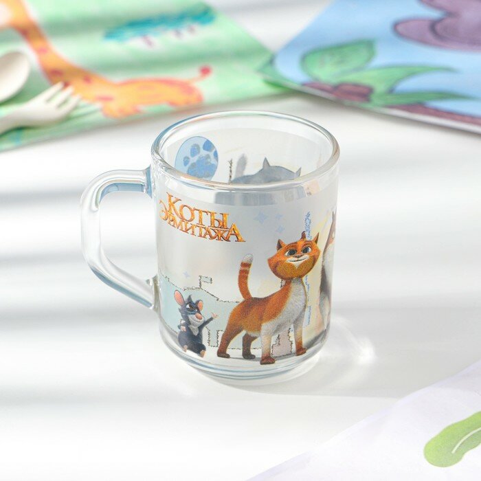 ND PLAY Кружка«Коты Эрмитажа», 230 мл, стекло, в подарочной упаковке