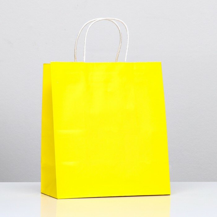 фото Пакет крафт "Радуга", жёлтый, 22 х 12 х 25 см, 150 г/м2