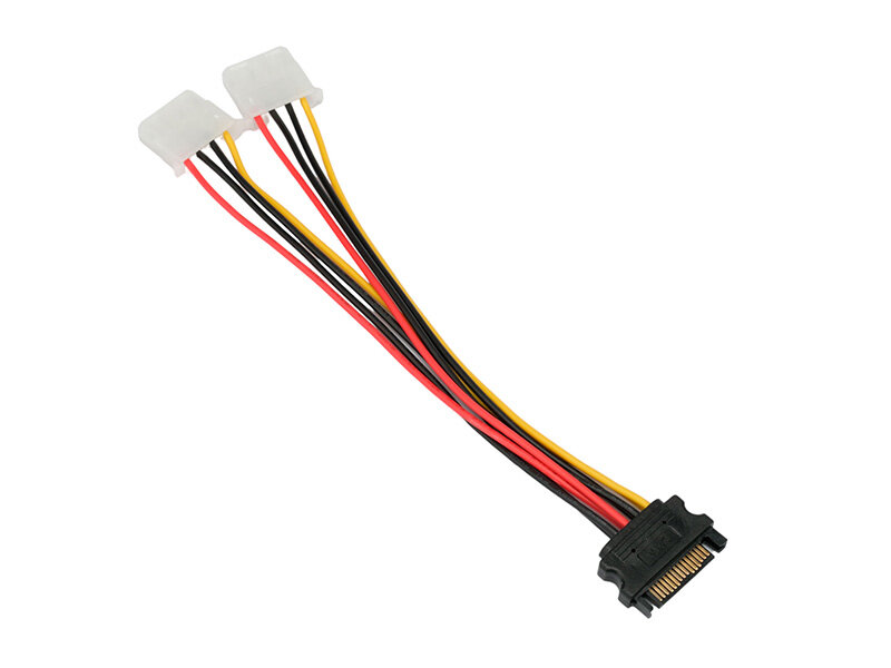 Кабель питания SATA Cablexpert , Sata 15pin/2x Molex 4pin, 20см, пакет