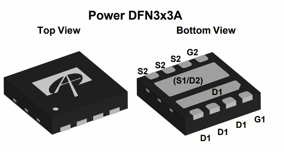 Микросхема AON7934 N-Channel MOSFET 30V 18A DFN3X3AEP2