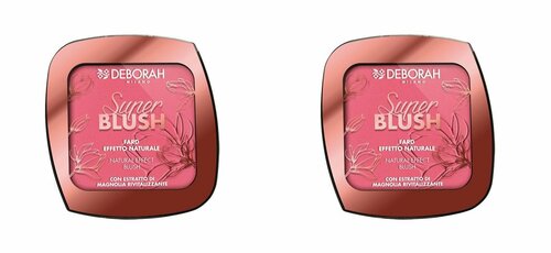 Deborah Milano Румяна Super blush тон 03 Кирпично-розовый, 9 г, 2 шт