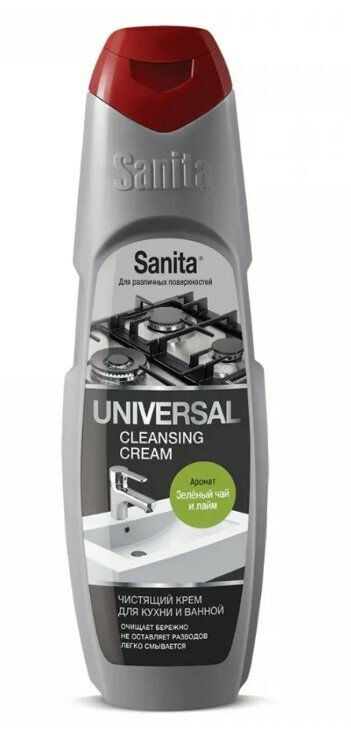 Набор из 3 штук Чистящее cредство для кухни и ванной Sanita Universal Зеленый чай и лайм 600мл
