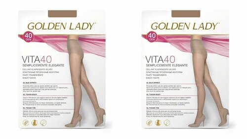 Колготки  Golden Lady, 40 den, 2 шт., размер 2, бежевый