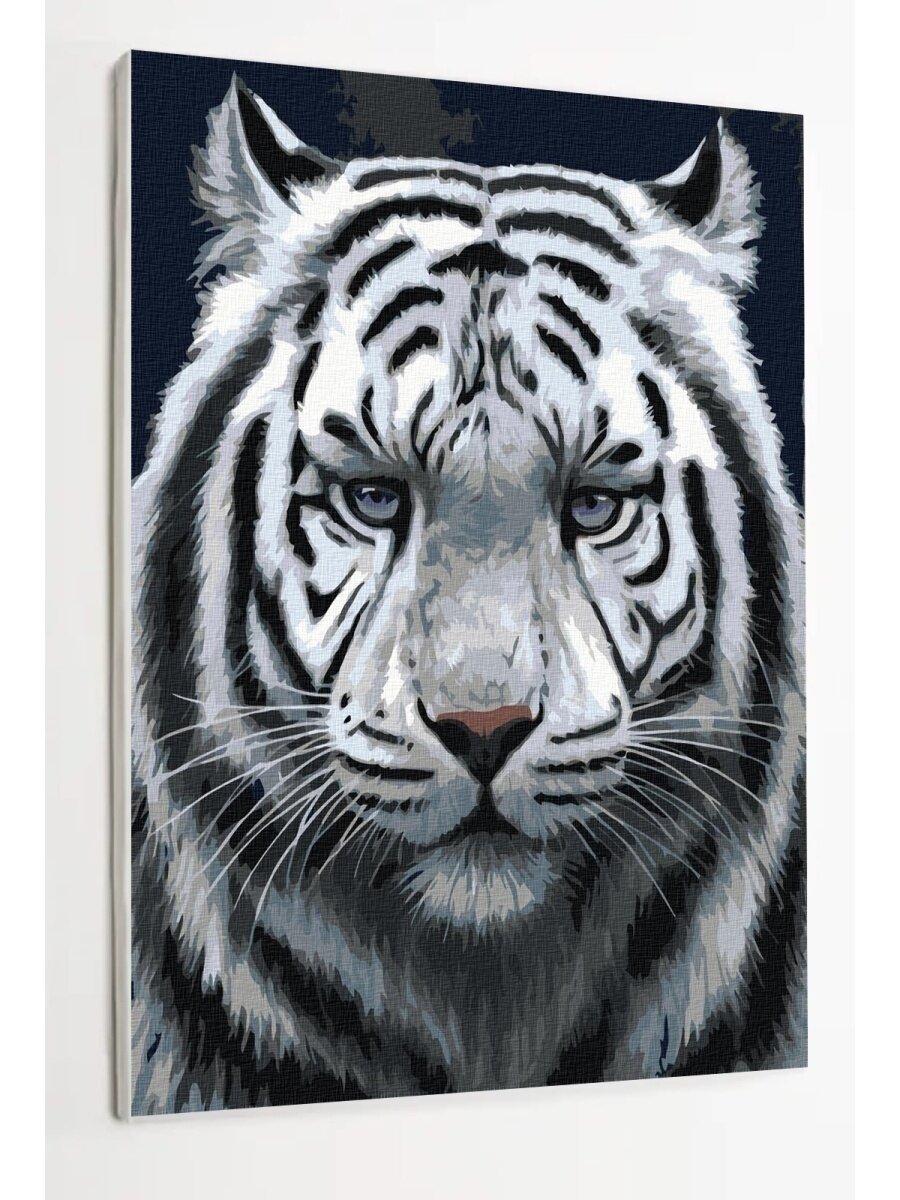 Картина по номерам на холсте с подрамником, "Животные. Белый тигр", 40х50 см