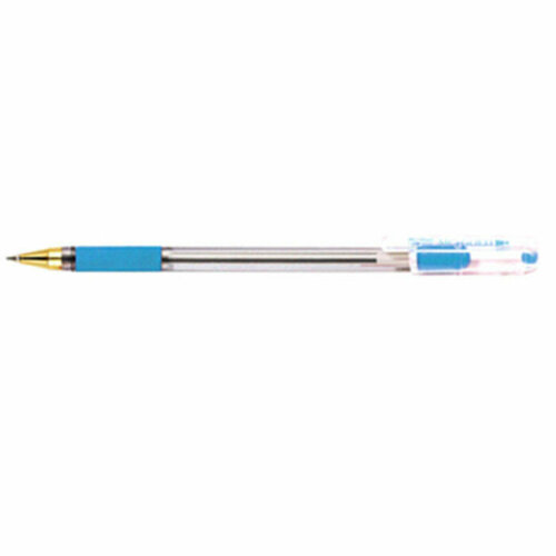 Ручка шариковая прозрачный корпус резиновый упор (MC Gold) голубая. Количество в наборе 12 шт. ручка шариковая mc gold узел 0 7 мм резиновый упор стержень синий