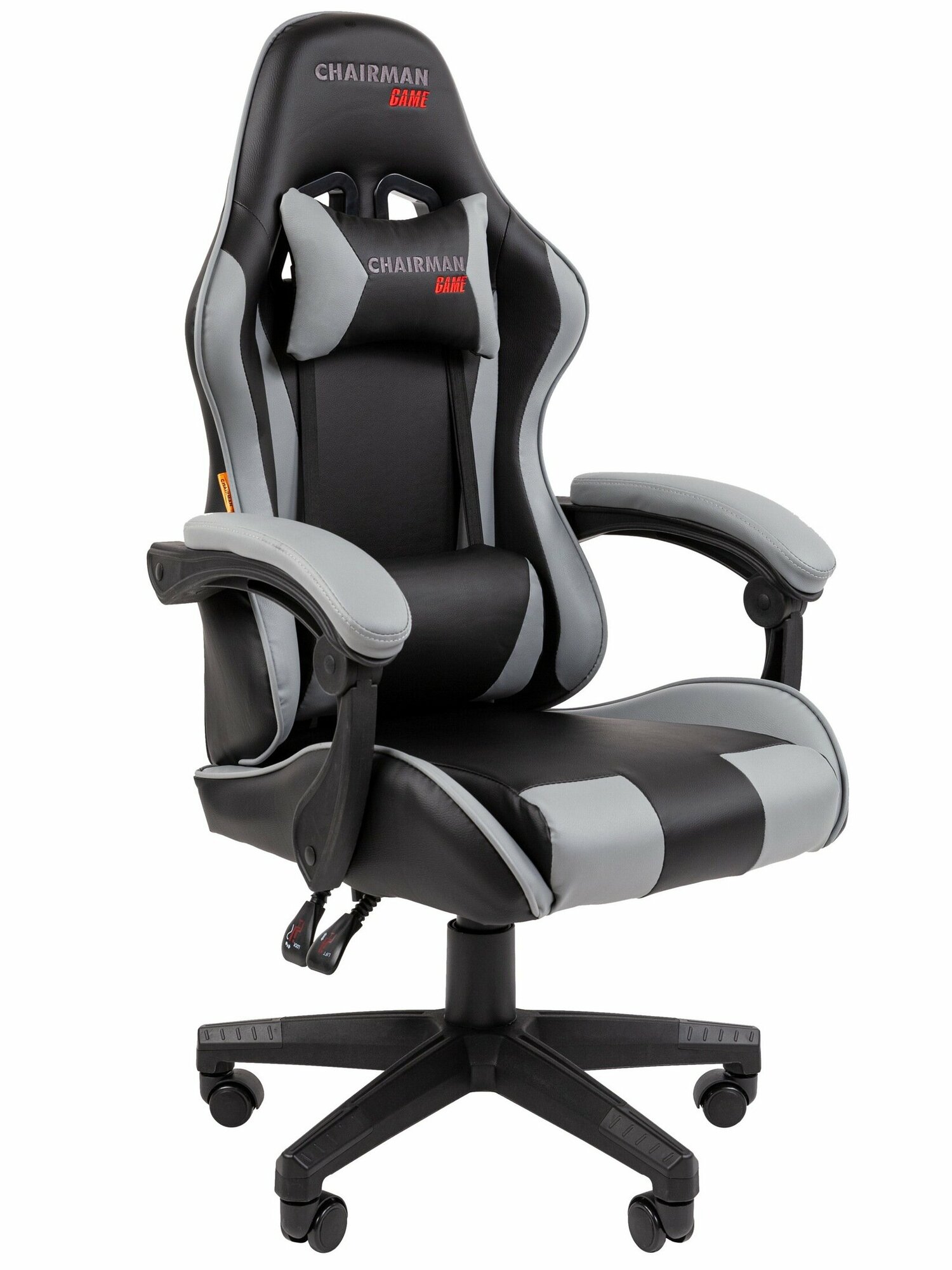 Игровое компьютерное кресло CHAIRMAN CH29, экокожа, черный/серый