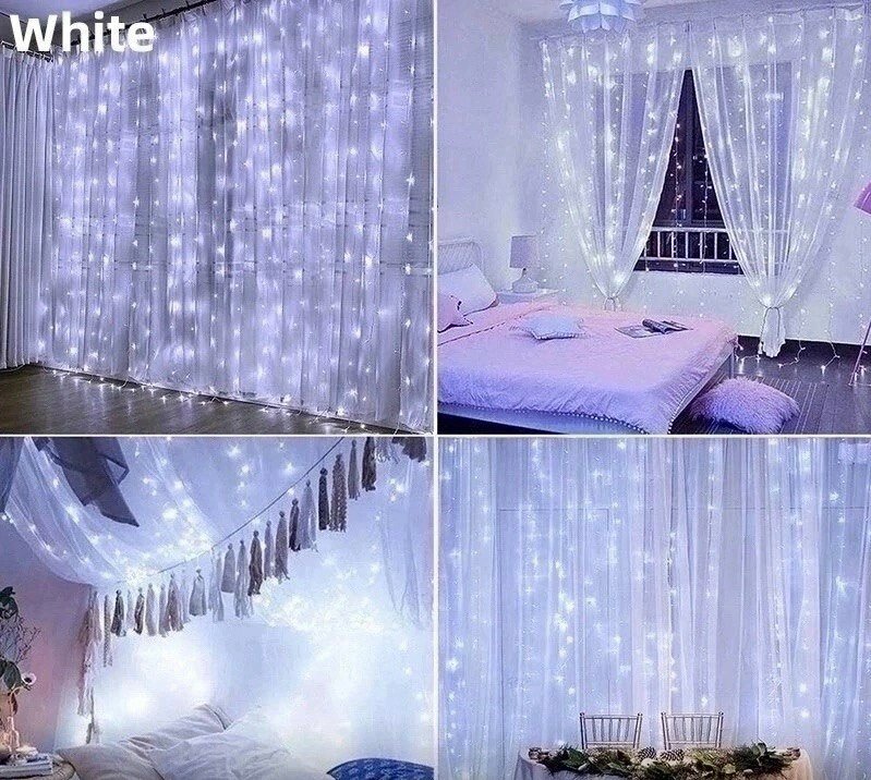 Snowhouse Светодиодный Занавес 1.5*1.5 м, 368 холодных белых LED ламп, прозрачный ПВХ, соединяемый, IP20 LDCL368-W-E