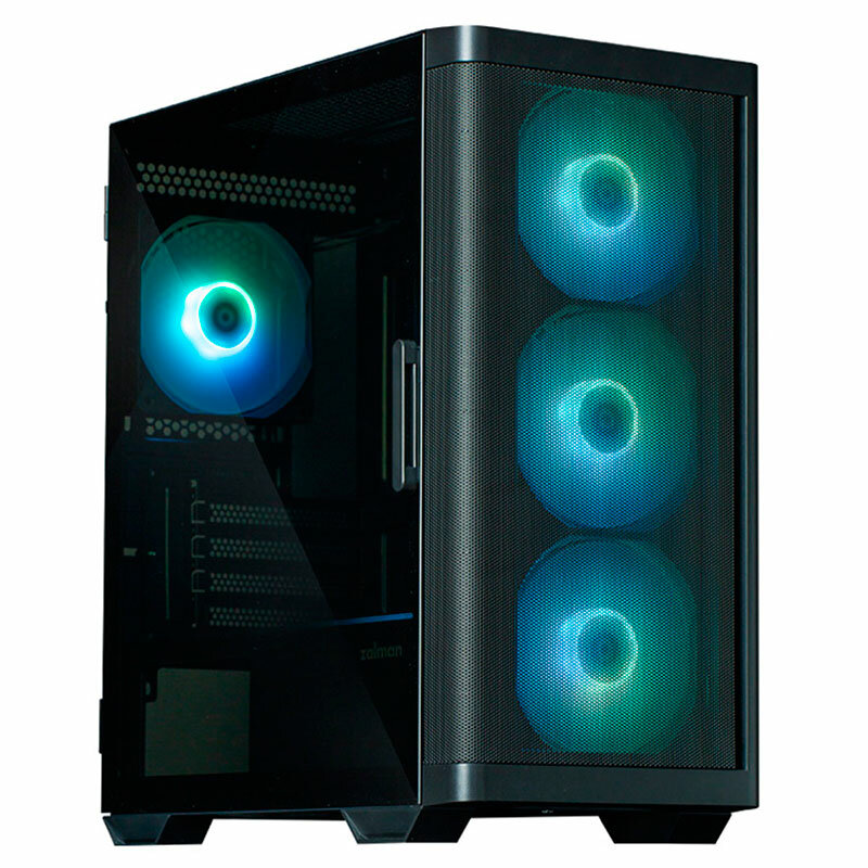 Корпус mATX Zalman черный, без БП, боковая панель из закаленного стекла, 2*USB 3.0, USB 2.0, audio - фото №1