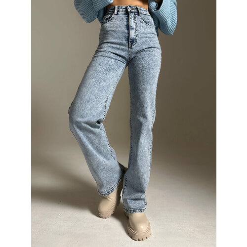Джинсы широкие , размер 25, голубой джинсы denim базовые 44 размер