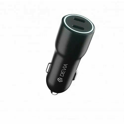 АЗУ Devia Smart Series PD 40W 2C Fast Car Charger, черный isafe car charger 60w dual pd usb