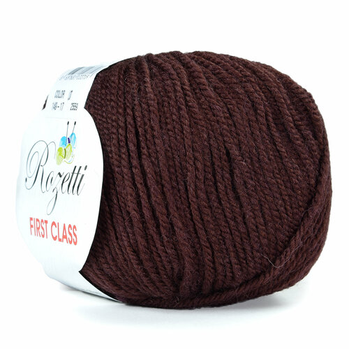 фото Пряжа rozetti first class. 50% мериносовая шерсть, 50% микрофибра, 50гр/115м, (149-17 темно-коричневый) 1 упаковка (10 мотков)