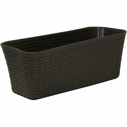 Ящик балконный Ротанг 400мм цвет коричневый Ротанг