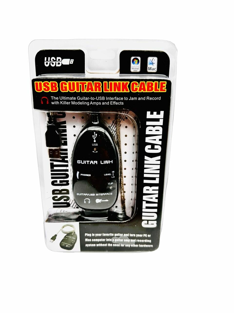 Кабель для электрогитары, аудио USB-адаптер