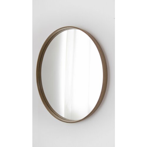 Зеркало круглое настенное интерьерное в деревянной раме 70 см