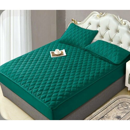 Наматрасник 180х200 + 30 см стеганный с бортом на резинке по кругу без наволочек