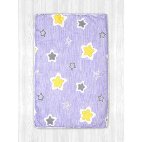Подушка для малыша, бязь 40*60*2 см ПД46 звезды на лиловом.