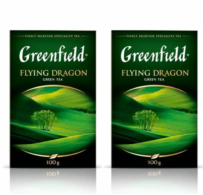 Greenfield Чай листовой зеленый Flying Dragon, 100 г, 2 уп