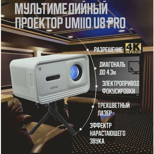 Проектор портативный мультимедийный c Wi Fi и bluetooh 1080x1920 Android TV 4К 1821000₽