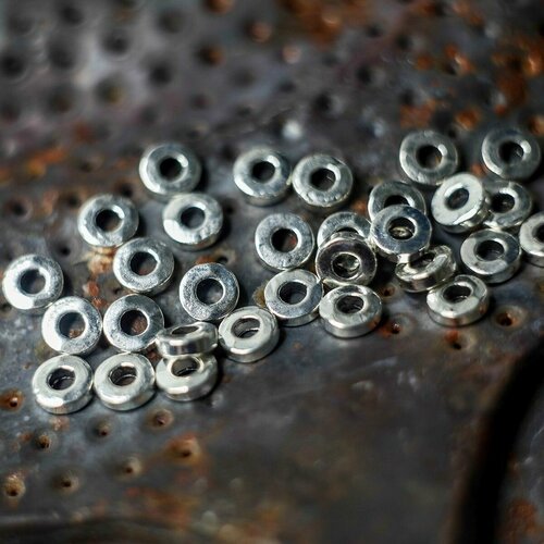 Разделители для бусин 6х2мм, 50 шт, спейсер, цвет античное серебро