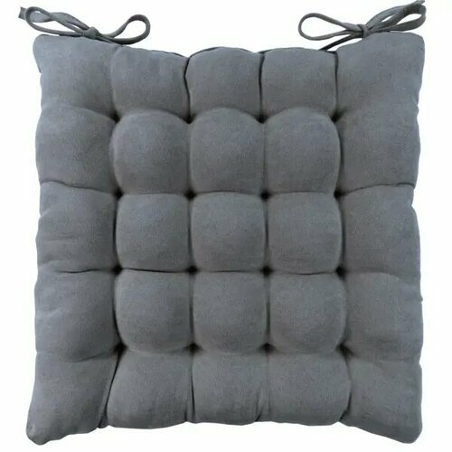 Подушка для стула Linen Way 38x6x38 см замша стальной 2144₽