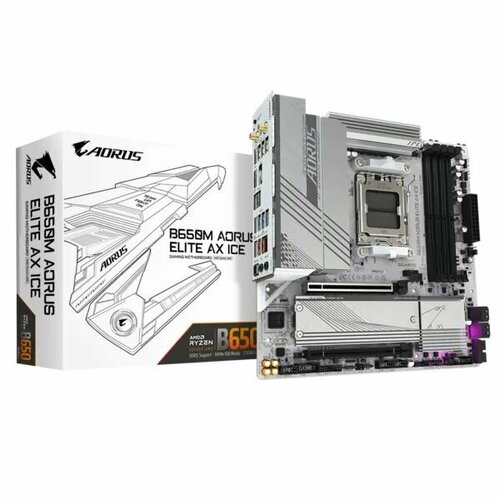 Материнская плата Gigabyte B650M AORUS ELITE SocketAM5 AMD B650 mATX AC97 8ch71 25Gg RAIDHDMIDP 2790500₽