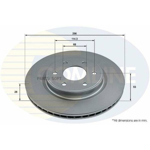 COMLINE ADC2926V диск торм NIS NAVARA NP300 (D40) 2.5 dCi 06-05.19 REN ALASKAN 09.2017 - (С покрытием)