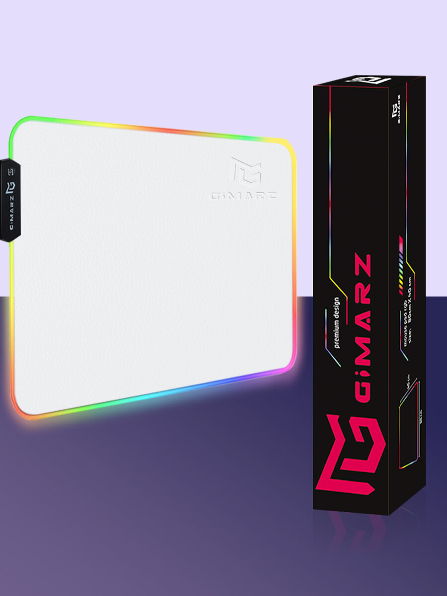 фото Игровой коврик для мышки маленький с подсветкой RGB кожаный