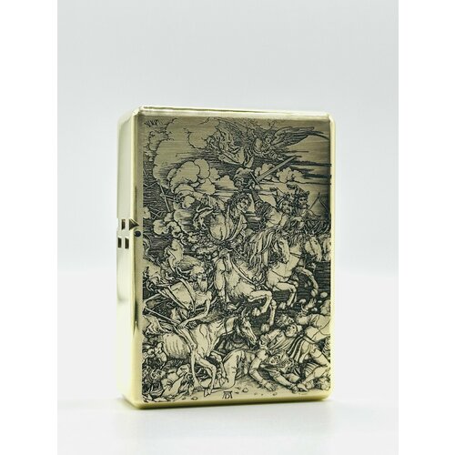 Зажигалка бензиновая Zorro 912S Четыре всадника Дюрера