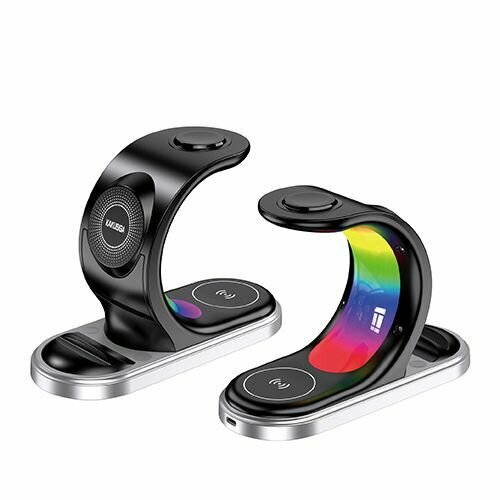 Беспроводная подставка с быстрой зарядкой Lingxi Series 3-в-1 для смартфона, наушников и часов