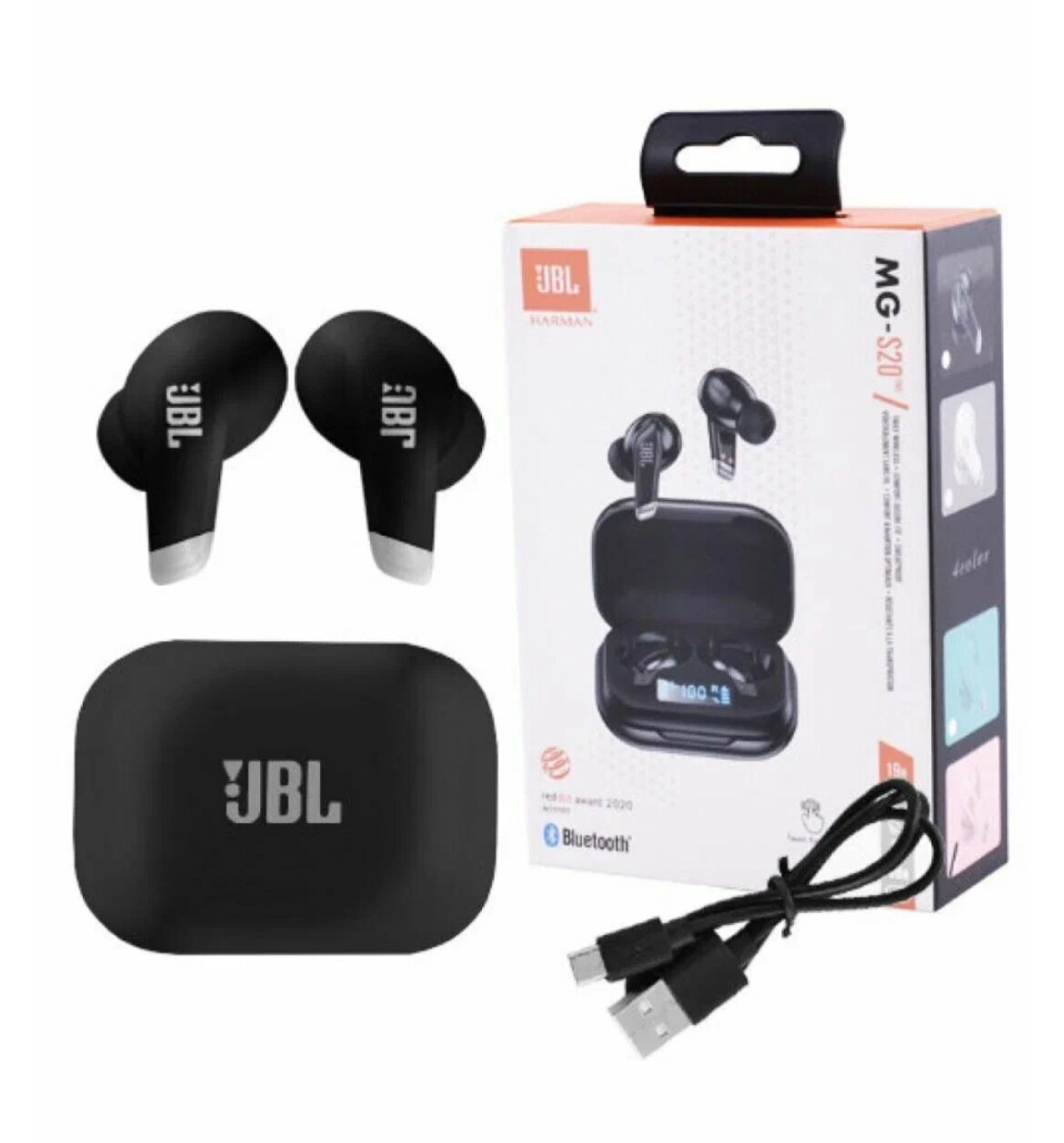 Беспроводные наушники S20, USB Type-C, черный.