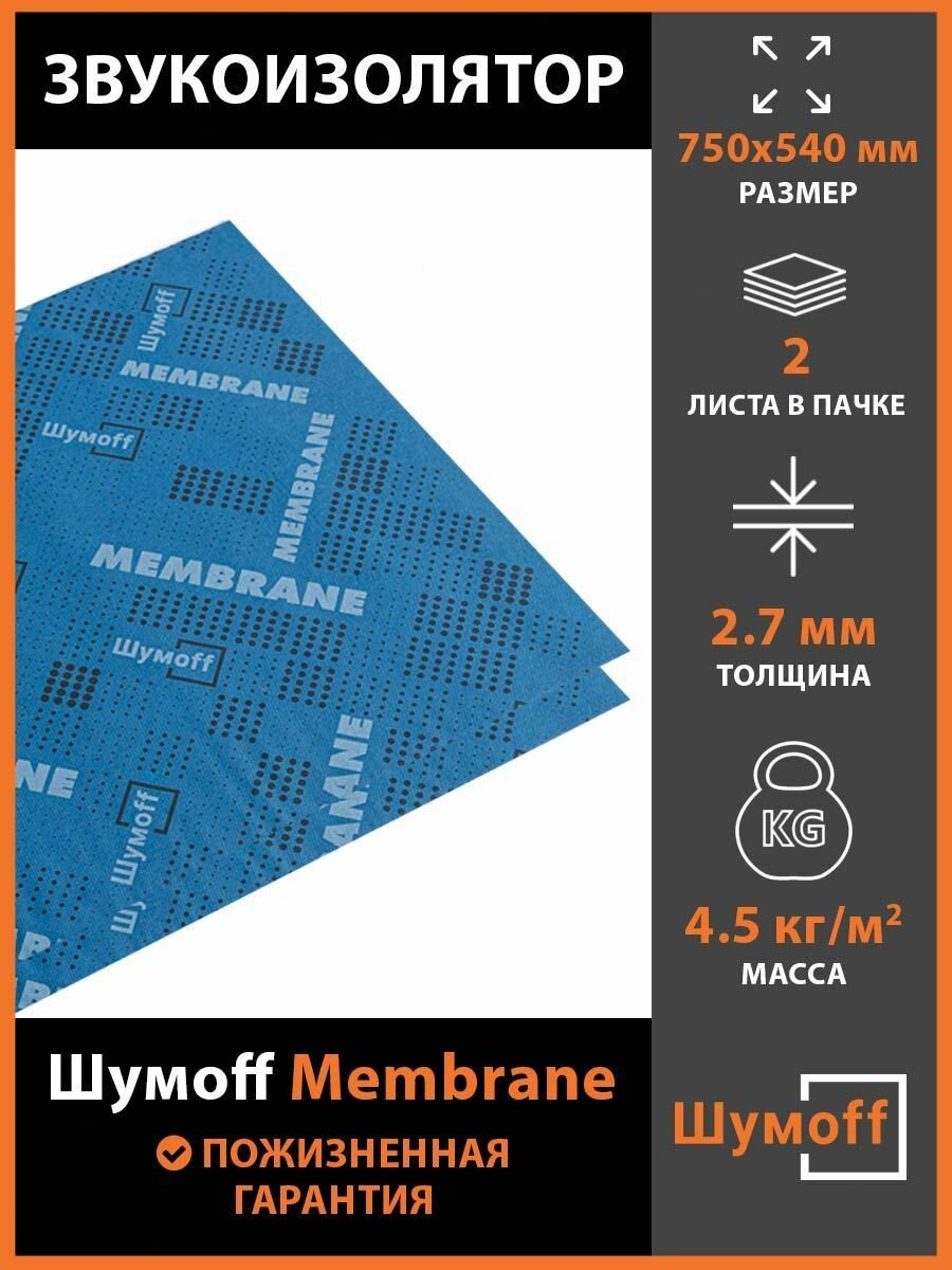 Шумопоглощение Шумофф Membrane (2 лист)