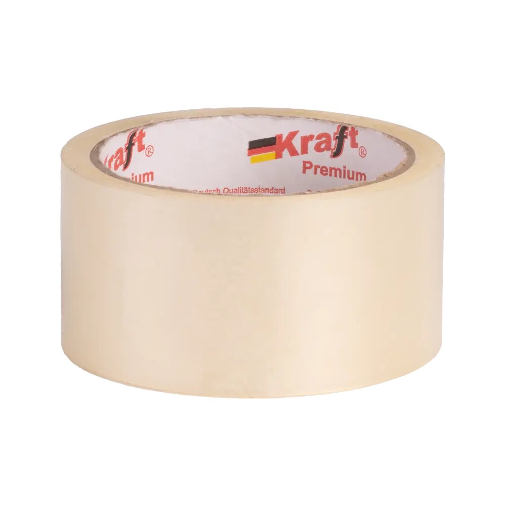 Клейкая лента широкая прозрачная, скотч, 48 мм х 50м, 45 мкм (KRAFT), 1 шт — фото 1
