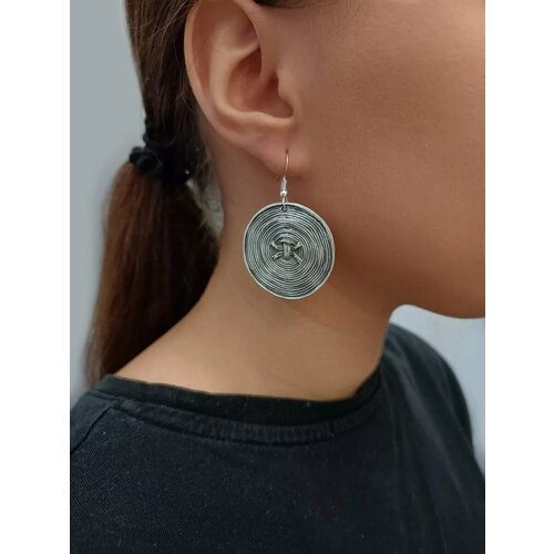 Серьги, серебристый