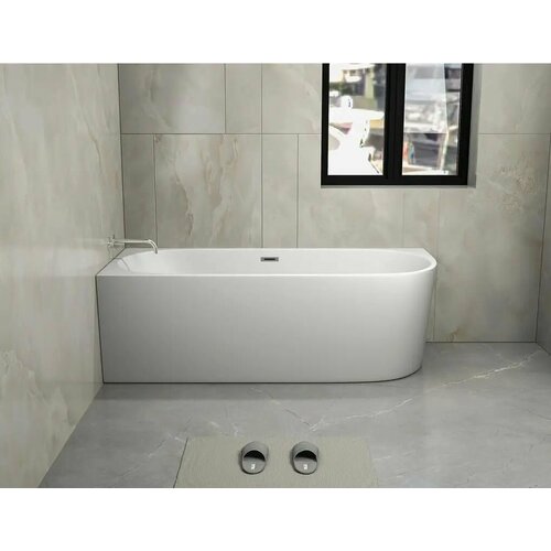 Ванна акриловая Ceruttispa AMI L левосторонняя (1700x750x560) отдельностоящая/приставная, белая