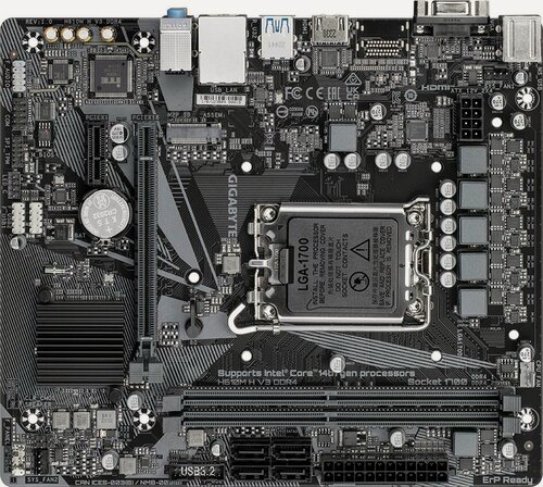 Изображение товара Материнская плата Gigabyte H610M H V3 DDR4 Soc-1700 Intel H610 2xDDR4 mATX AC 97 8ch(7.1) GbLAN+VGA+