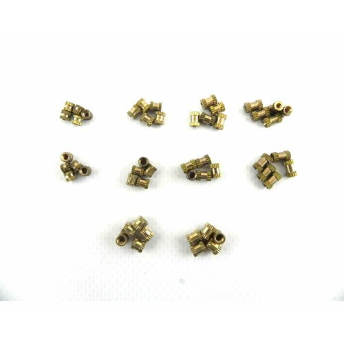 Набор Втулки ( колодцы ) резьбовые закладные для ноутбуков 10 видов по 5 шт, цвет - желтый (для ремонта корпусов ноутбуков)