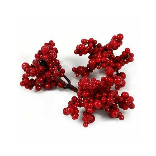 Заготовка для декора Веточка с ягодами 10 шт 6х5 см Красный 340₽