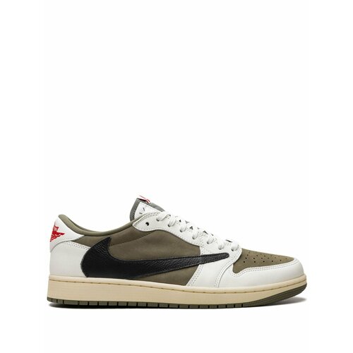 фото Кроссовки jordan air jordan 1 low og medium olive travis scott, размер 5,5 us, бежевый